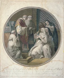 Eloise erhält den Schleier aus den Händen von Abelard